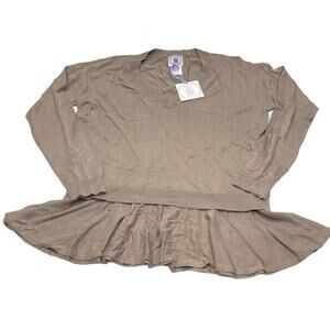 Muche Et Muchette Knit Top Women Size S Beige Lightweight Y2K Retro Minimalist